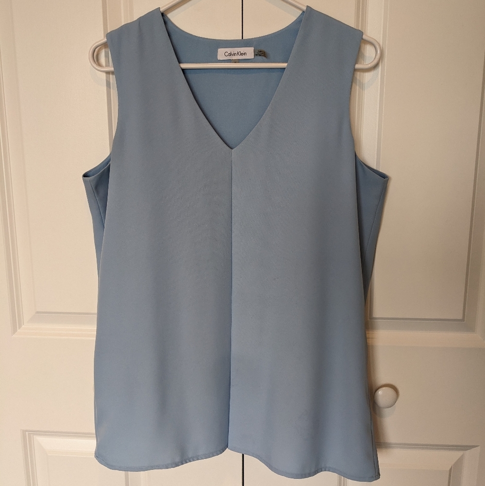 Sky Blue Sleeveless Blouse